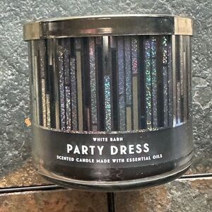 White Barn Party Dress Candle